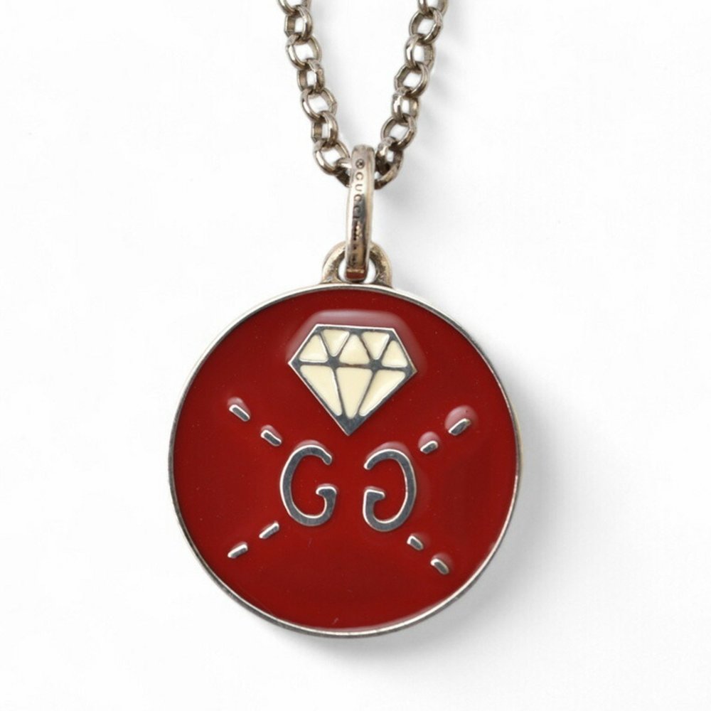 GUCCI Ghost Diamond Pendant Necklace